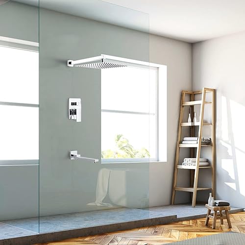 Miniatura 7 de DEOLER Juego de grifo de ducha con boquilla de bañera, kit de molduras de ducha y bañera de una sola manija, grifo de ducha montado en la pared,