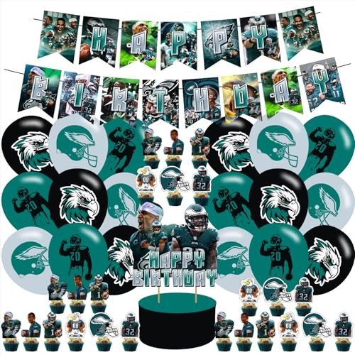 Soccer Birthday Decorations Eagles Football Balloons For Birthday Party Cake Topper Decorations For Boys Football Party Supplies