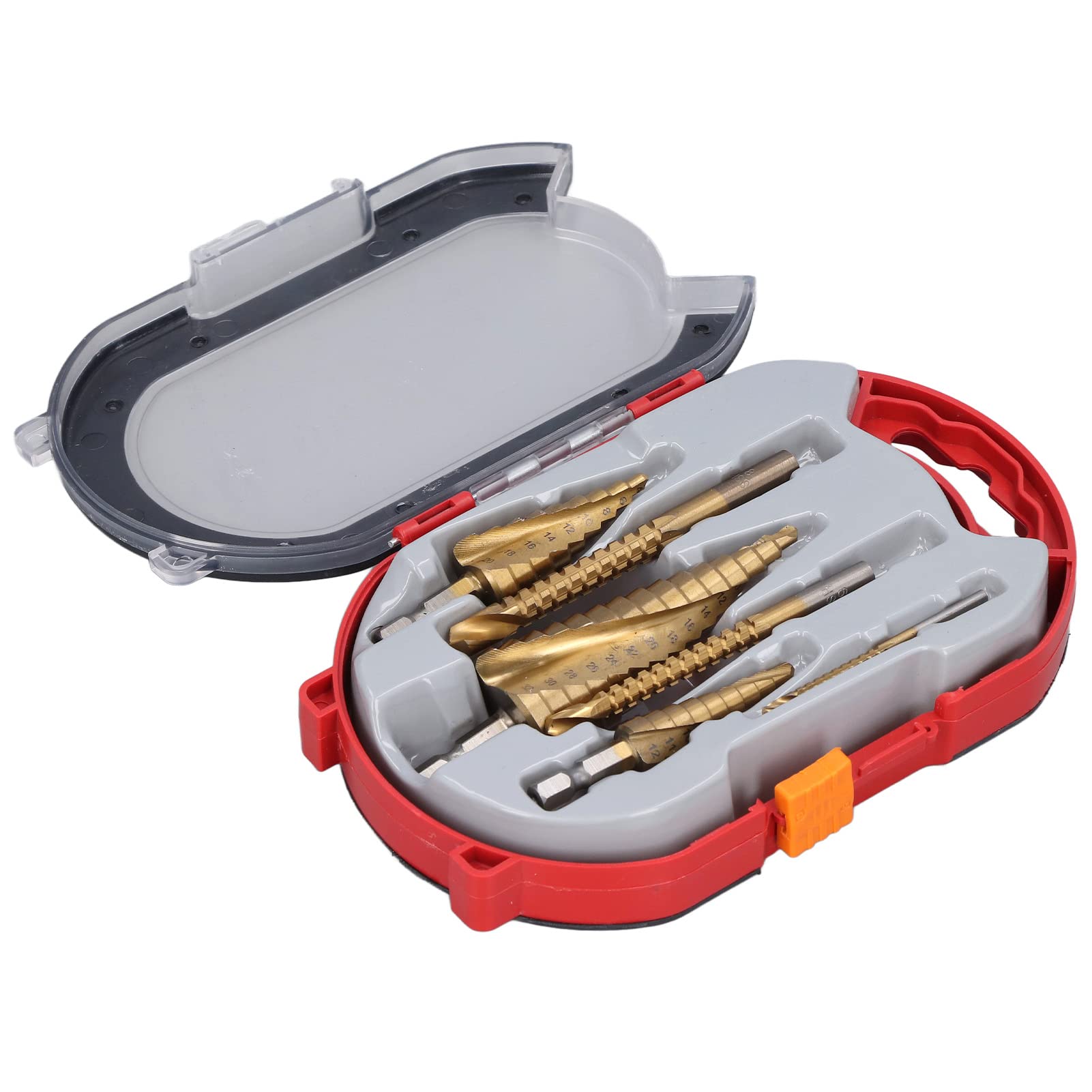 6Pcs Spiral Grooved Step Drill Bit Set, Hex Shank HSS Drill Bits for Wood, Metal, Plastic, Wide Applications, Easy to Use, Double Spiral Flute, 118° X Type Design