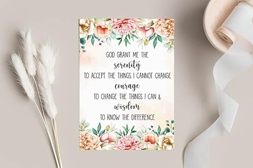 Miniatura 3 de Emily gift Tarjeta de oración de serenidad – Tarjeta de felicitación – God Grant Me the Serenity – The Serenity Prayer – Serenity Courage Wisdom –