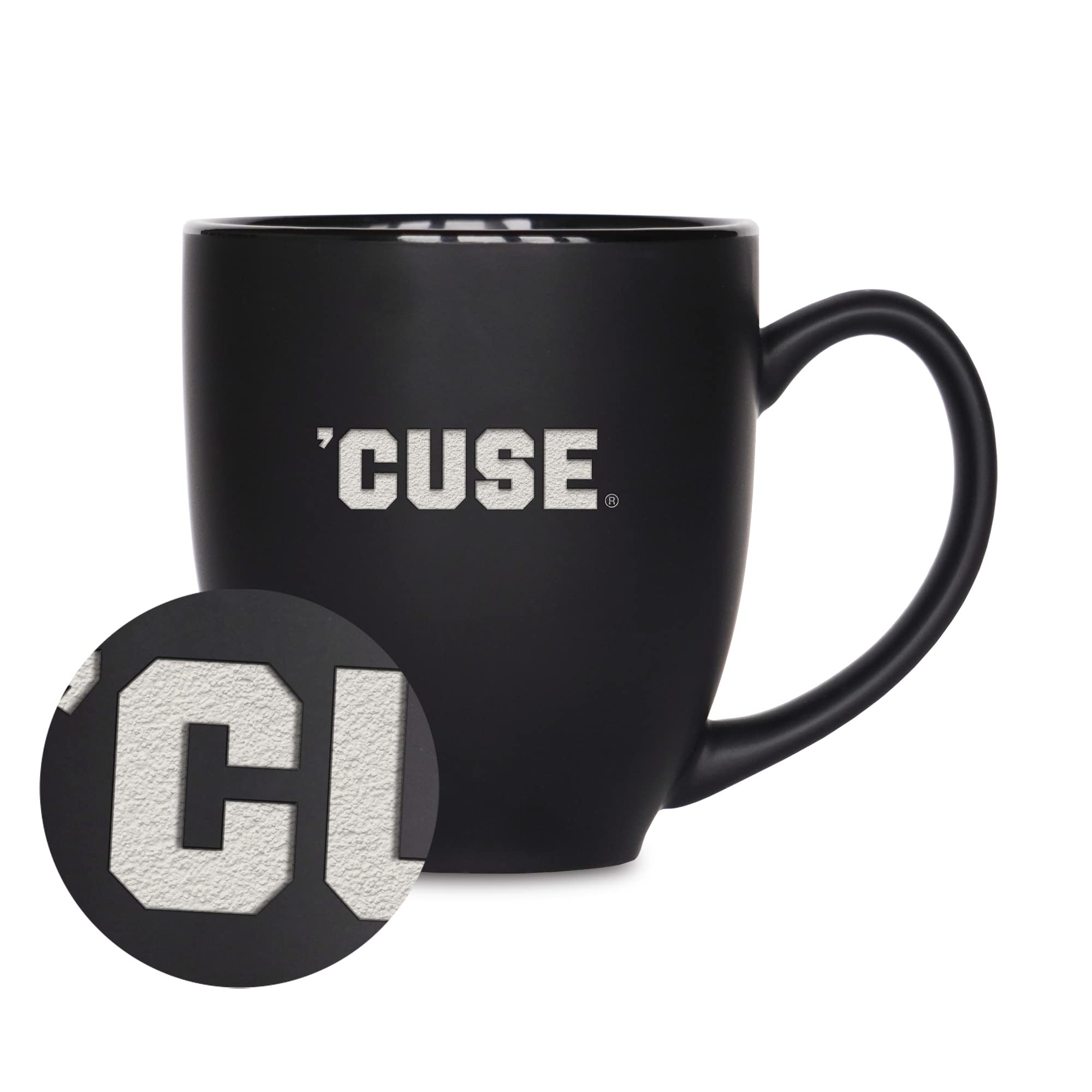 Rico Industries NCAA (S Schools) Standard 15oz Laser Engraved Matte Black Ceramic Bistro Mug - For Hot or Cold Drinks