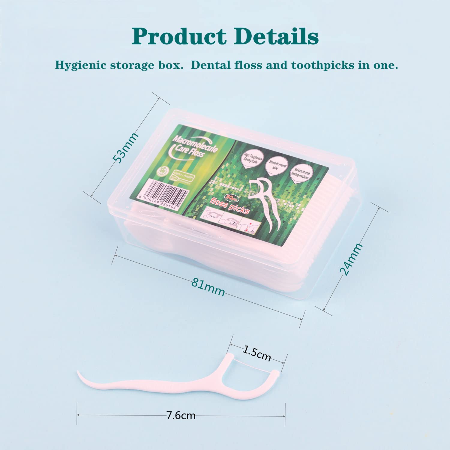 Filo interdentale per filo interdentale, filo dentale/dentale Flosser con design a Y, filo interdentale usa e getta (300 pezzi)
