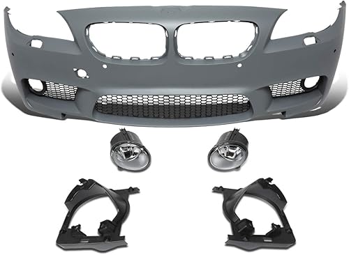 DNA Motoring BUMP-F-F10-M M-Tech Parachoques delantero + PDC+luz antiniebla compatible con BMW 10-16 Serie 5 SedanHatchback