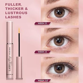 Lash Growth Serum, Thicker, Fuller Natural Lashes, Cruelty Free, Made in USA - 5ml