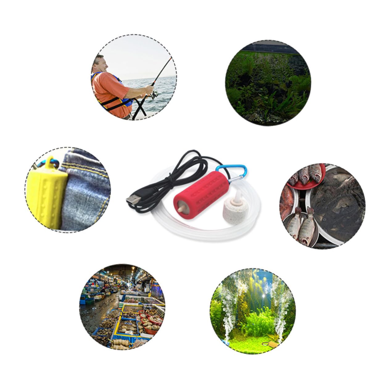 BESPORTBLE 3 Piezas de Aire de oxígeno pequeña de oxígeno aireador de oxigeno para Acuario de Aire del Acuario de Estanque de pecera USB de Agua Pescar