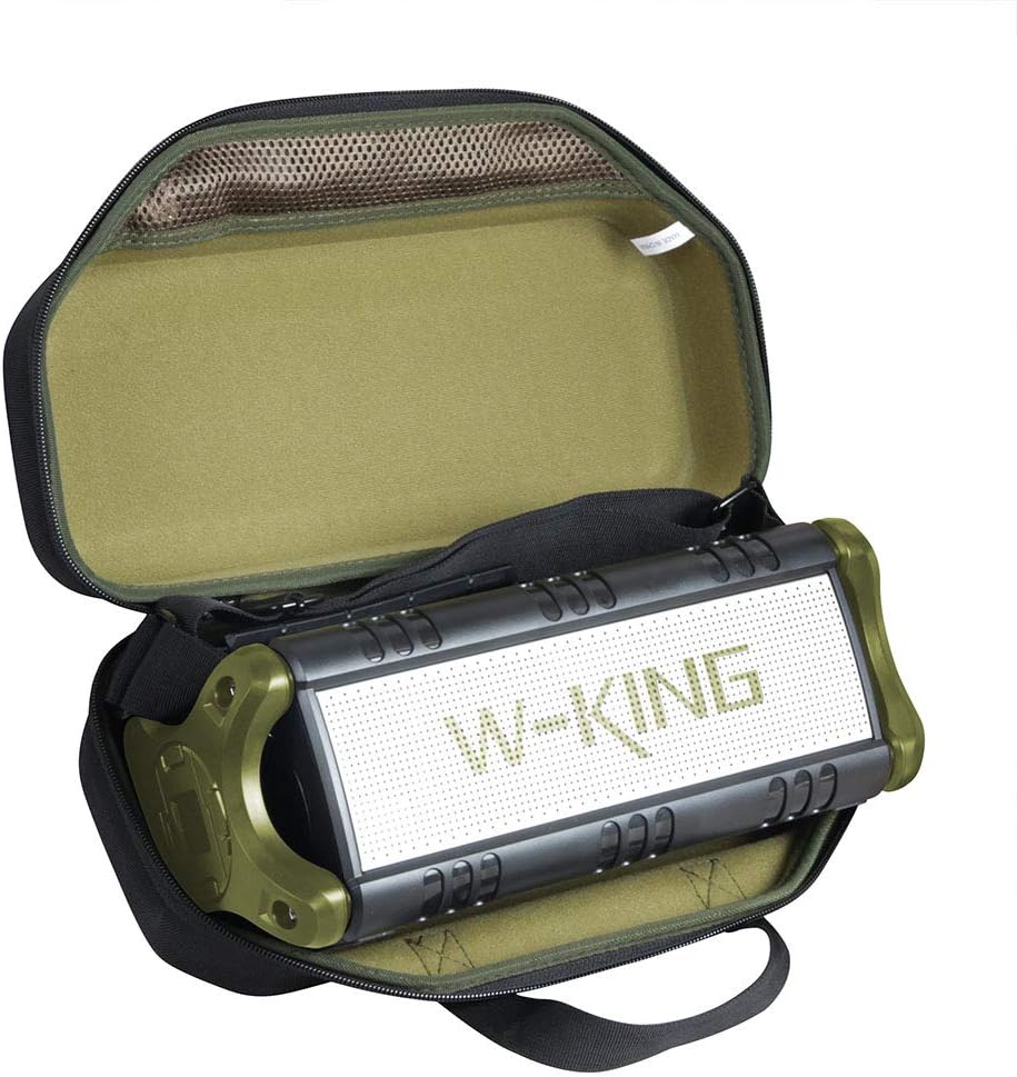 Hard EVA Case for W-KING 30W/50W Bluetooth Speaker (Black + Green)