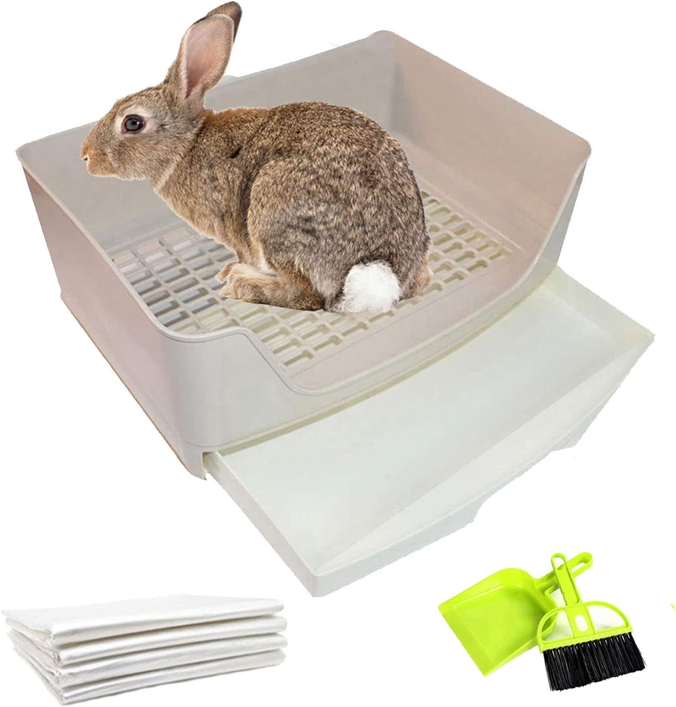 Tfwadmx Large Rabbit Litter Box Bunny Corner Toilet Potty
