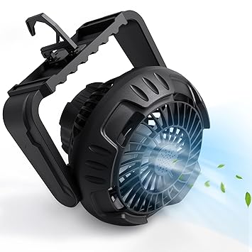 Outdoor Camping Fan with Led,Personal Usb Fan for Desk,Portable Fan with Hooks,180??Rotation,Quiet and Strong Wind, Portable Power Bank Fan for Tent,Travel,Bedroom,Table,Home