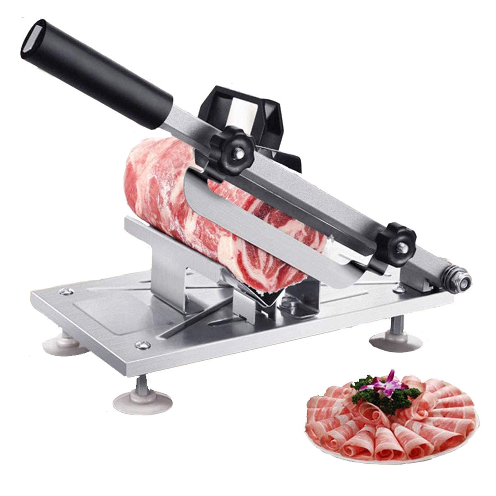 Cortadora de Carne para Uso doméstico o Comercial, cortadora Manual de Carne congelada, Carne de Acero Inoxidable, Rollo de Cordero, Carne, Queso, cortadora de Alimentos, máquina c