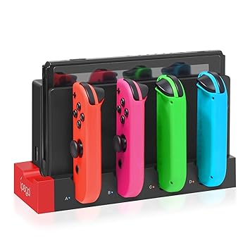 Compatible for Nintendo Switch JoyCon Charging Dock, Support 1-4pcs Joy Con, Charger Stand Station with Individual LED Indicator for Nintendo Switch Joy-Con