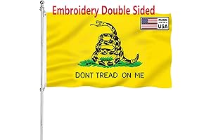 Double Sided 3x5 Embroidered Gadsden Flag