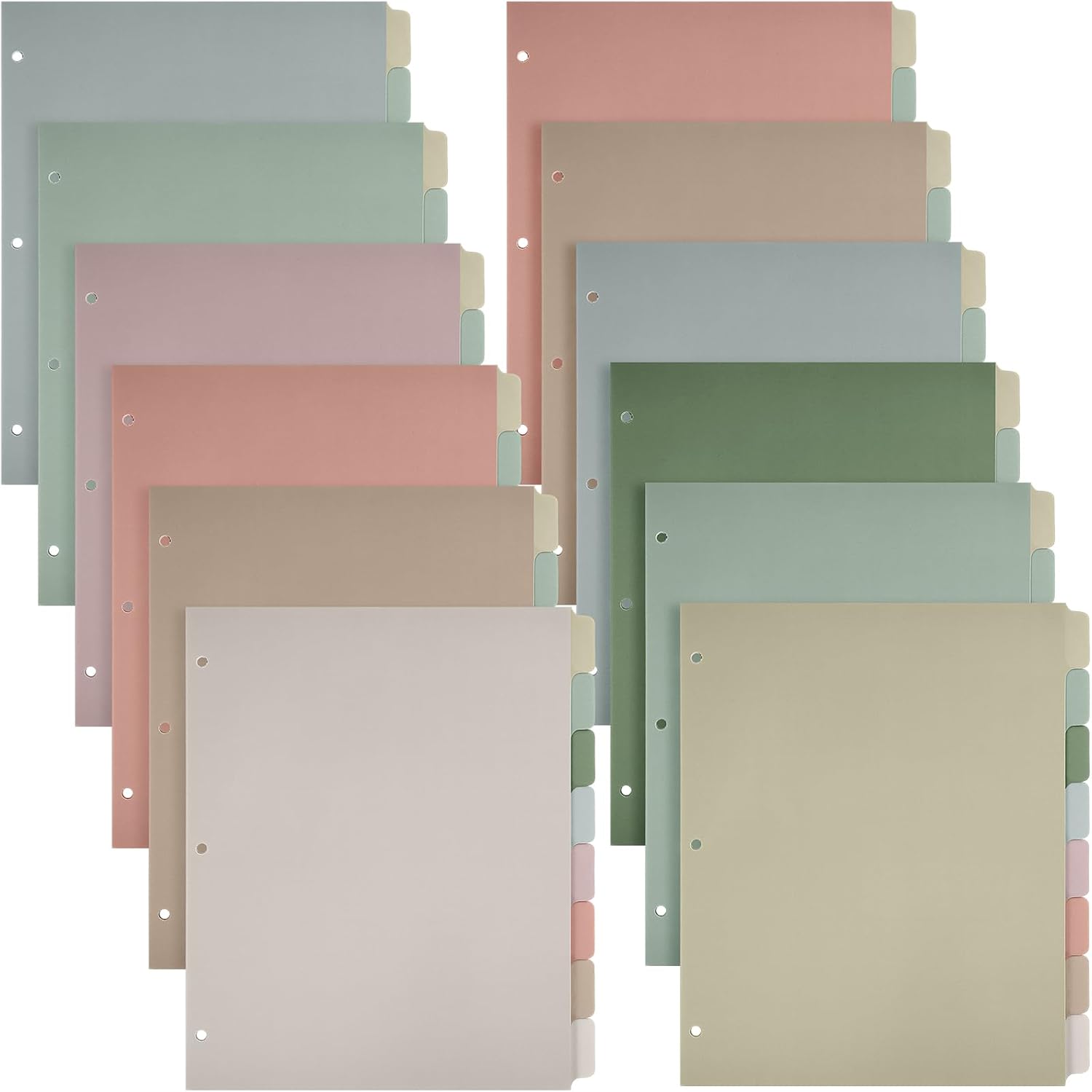 Honoson 12 Sets 8 Tab Binder Dividers for 3 Ring Binders 8