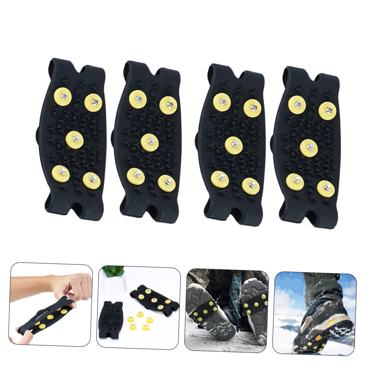 Crampons de Neige Tpe Antidérapants pour Randonnée et Pelle à Neige 2 Paires