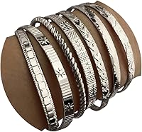 IFKM 14K Gold Plated Bangle Bracelets for Women - Multi-Layer Stackable Cuff Set, Non-Tarnish Textured Boho Jewelry Gift