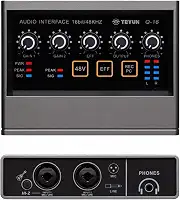 Profissional Placa de Som Audio,Bluetooth MP3 Entrada para computador 48V Phantom Power Estéreo DJ Studio Streaming (Q-16)