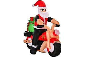 Christmas Inflatable Santa Claus Riding a Motorcycle