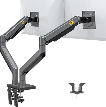 NB North Bayou Dual Monitor Arm Ultra Wide Full Motion Swivel Monitor Mount for 22-32 Monitors Load Capacity from 4.4 to 26.4lbs for Each Arm Height Adjustable Monitor Stand G35