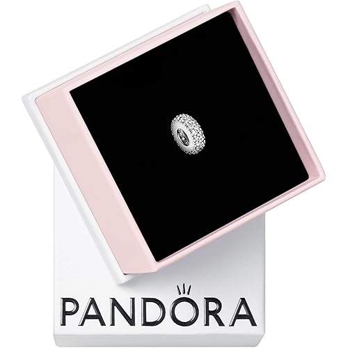 Pandora Clear Sparkle Spacer Charm Bracelet Charm Moments Bracelets - Stunning Women's Jewelry - Gift for Women in Your Life - Made with Sterling Silver & Cubic Zirconia
