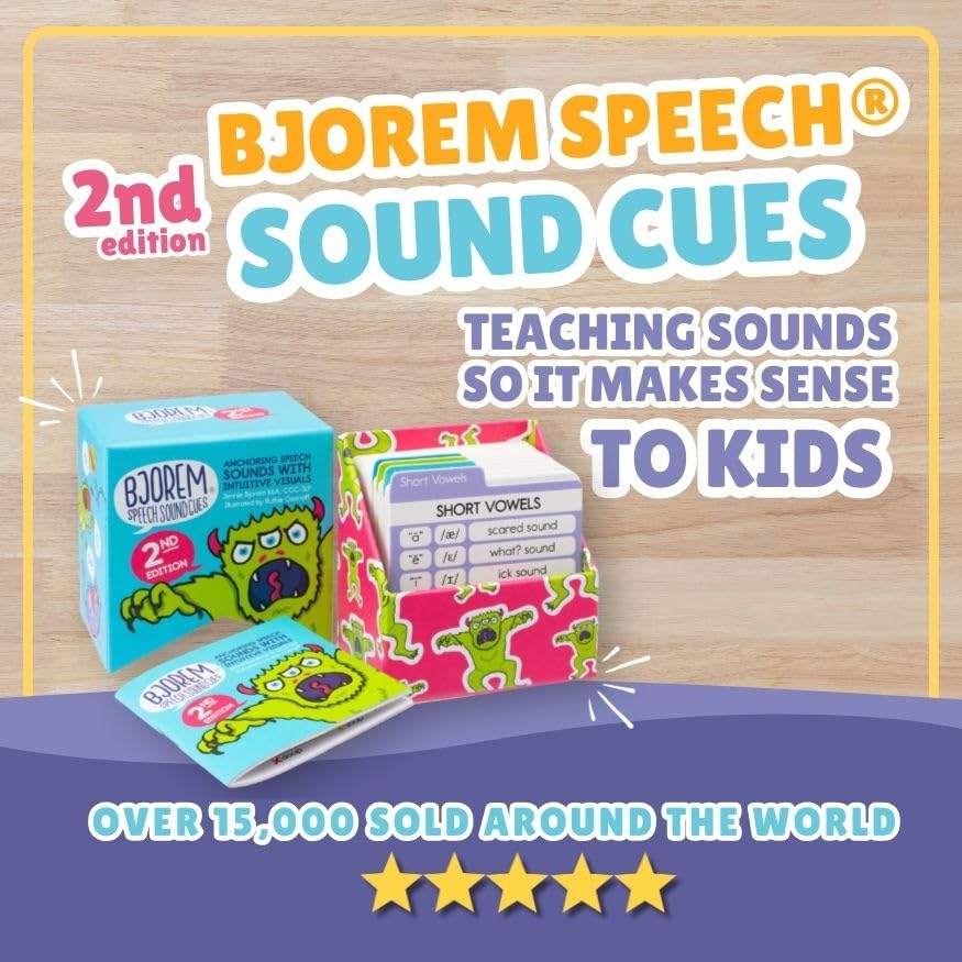 Bjorem Speech® Articulation Speech Therapy Cards for Kids - R Sound Cues