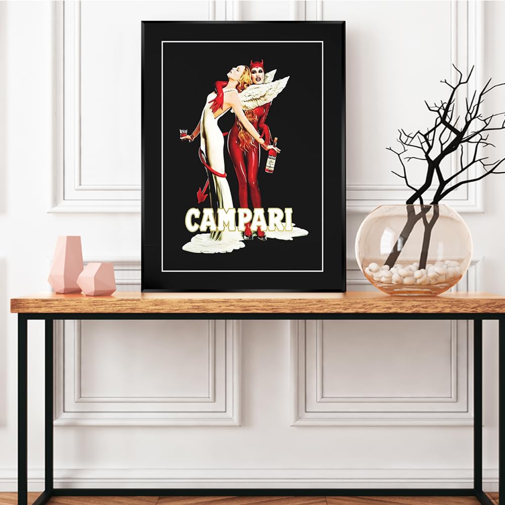 Amazon.com: Campari Vintage Devil and Angel Print Poster Canvas