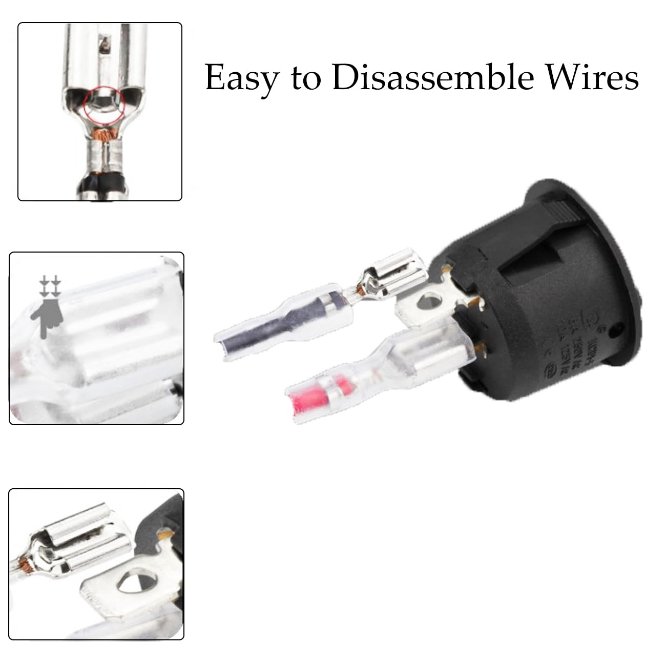 Snapklik.com : Round Rocker Switch 10A 120V AC 20A 12V DC 2 Pins 2 ...