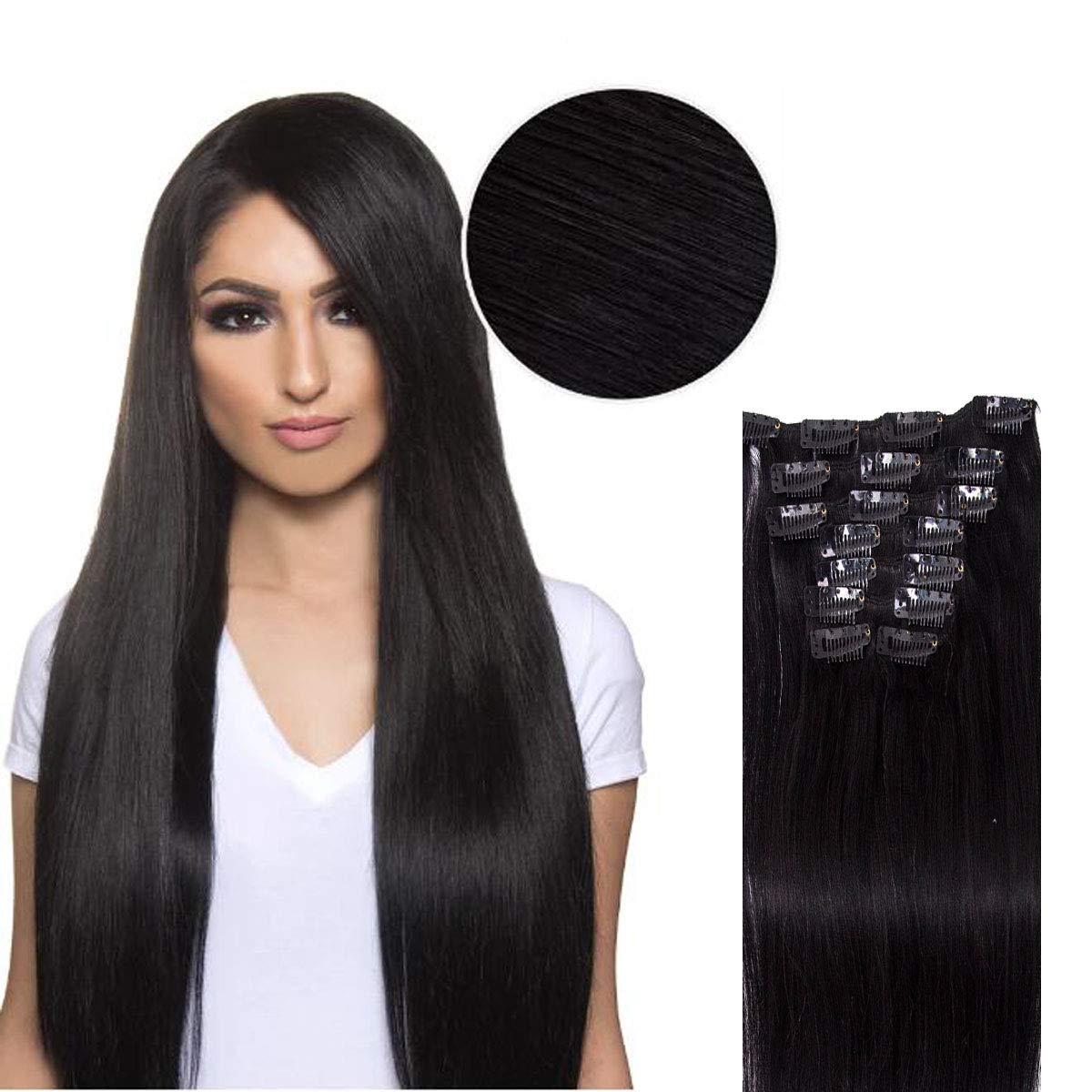 32+ dark brown long hair extensions SamiyaAakarsh