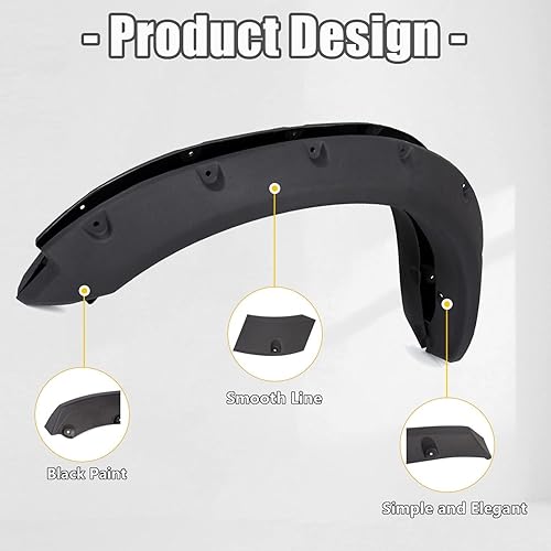 Miniatura 7 de KUAFU Guardabarros compatibles con Dodge Ram 1500 2009-2023 Classic Pocket Rivet Style Barro Guardabarros Protector de cubierta de rueda con textura