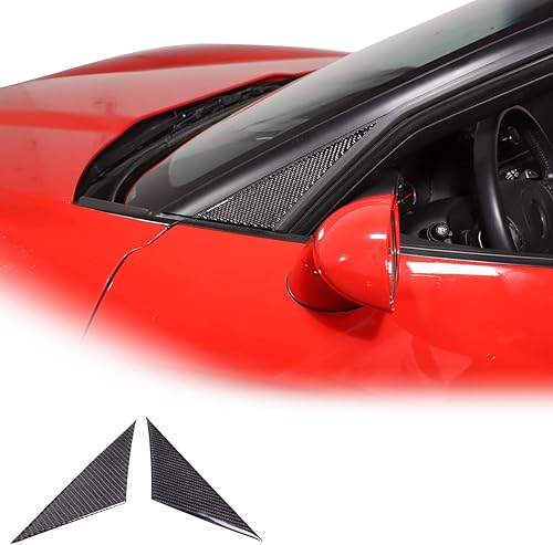 Adhesivo decorativo de fibra de carbono para ventana de puerta delantera de automóvil con pilar triangular, para Chevrolet Corvette C6 2005-2013