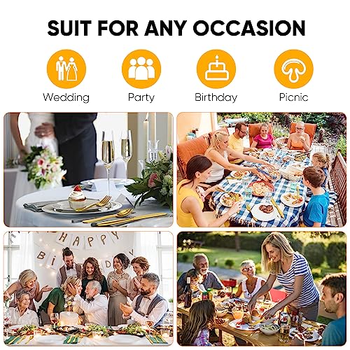 Zonbaizey 200 Pack Gold Plastic Spoons - 6.7 Inch Heavy Duty Plastic Spoons - Heat Resistant & Bpa Free, Gold Disposable Spoons Perfect For Parties, Birthdays, Weddings #TOP5