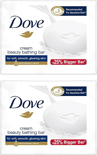 Dove Cream Beauty Bathing Soap Bar 125g (Combo Pack of 6) | With Moisturising Cream for Softer Skin &amp; Body, Nourishes Dry ...