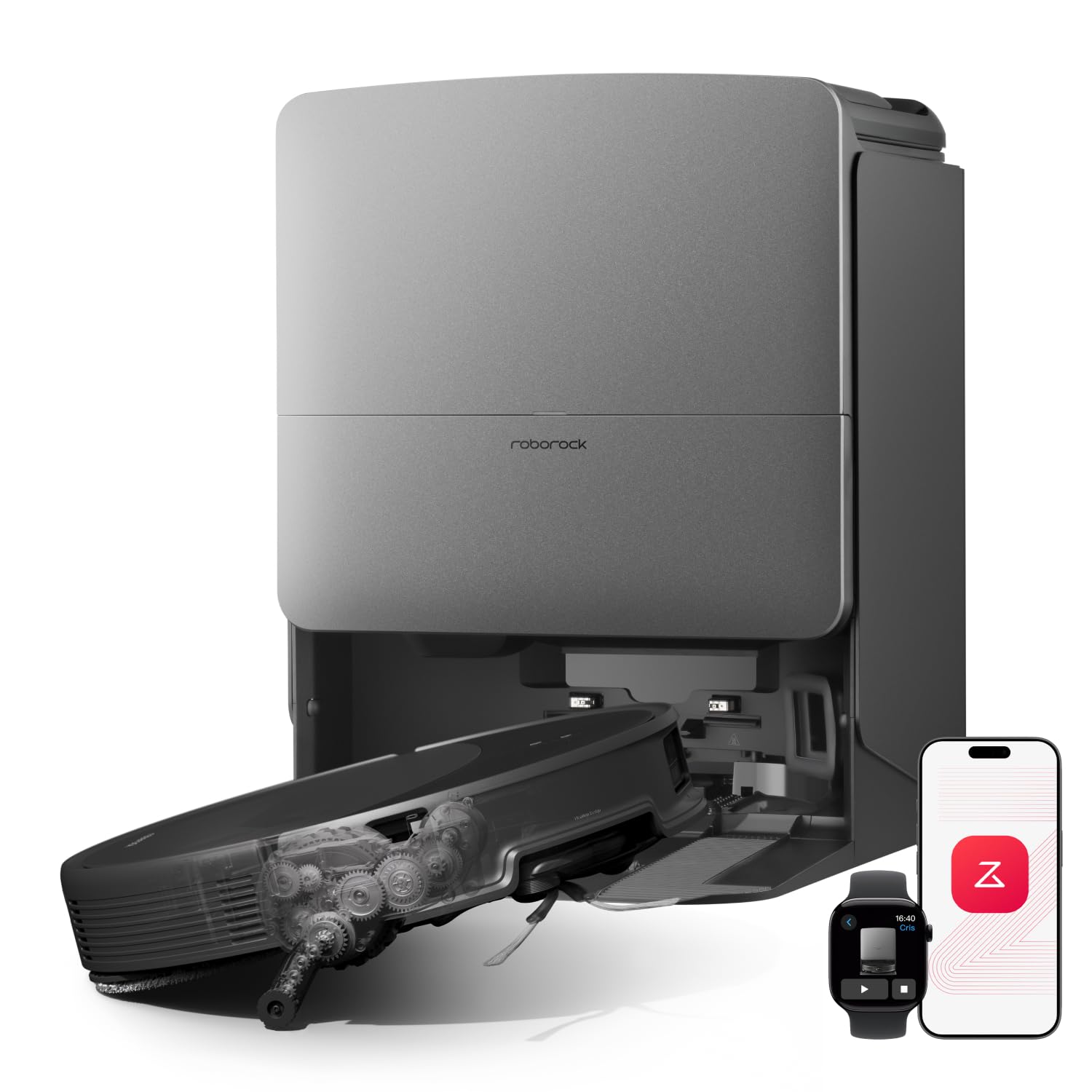 roborock Saros 20 Saugroboter mit Wischfunktion&angebbarem Wischmopp, AdaptiLift Chassis 3.0, 36.000 Pa Saugkraft, Autonomes StarSight System 2.0, DirTect-Technologie, Brandneues RockDock