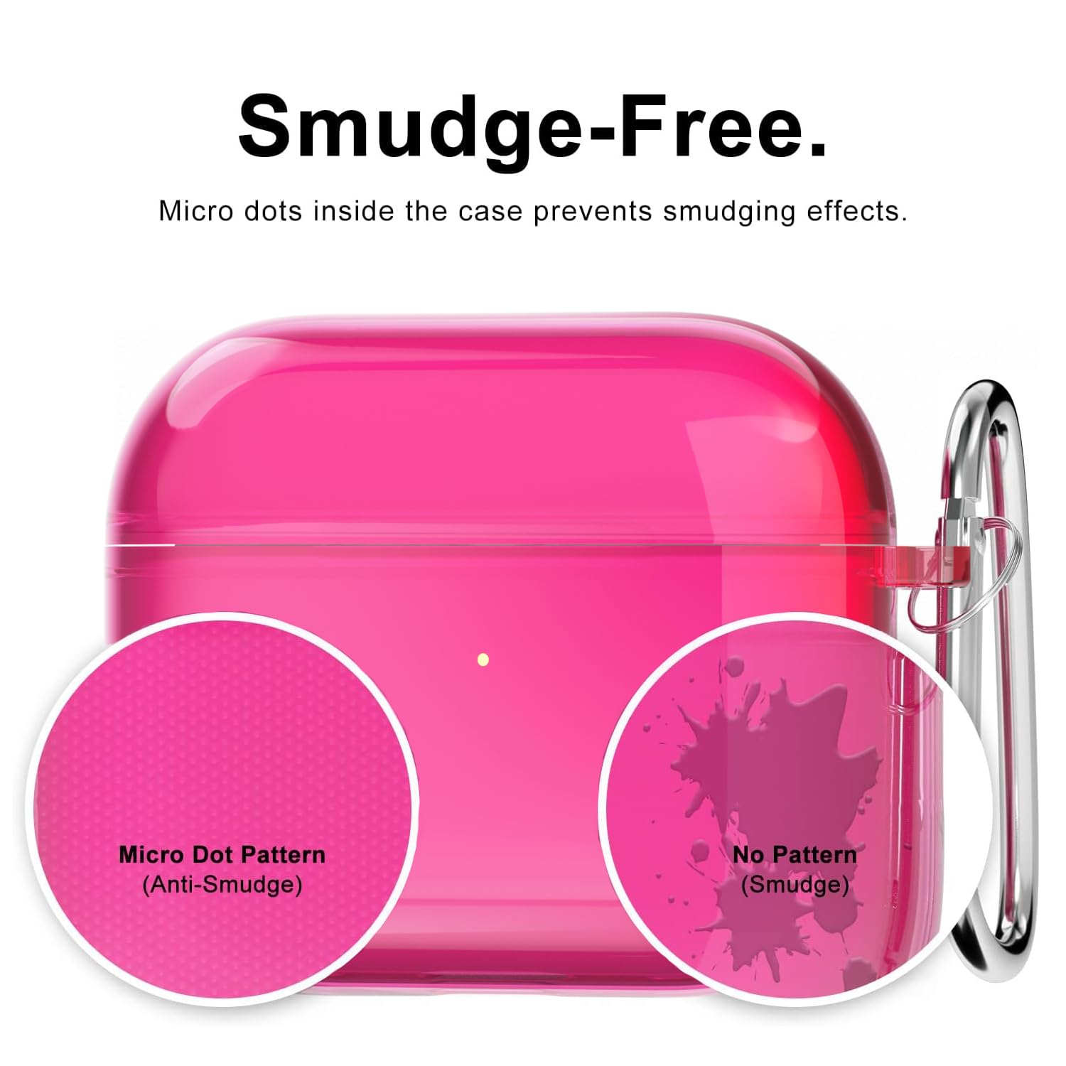 Svanove for Airpods 4 Case Clear Hard, Transparent Simple Cute Airpods 4th Generation Case with Keychain, Girly Y2k Aesthetic Trendy Airpods Cover Accessories for Women Girl, Neon Hot Pink — view 4