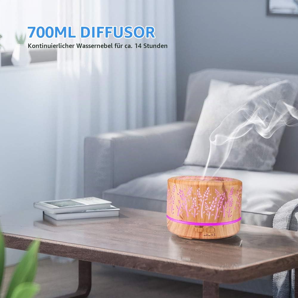 500ml Aroma Diffuser mit 8 * 10ml Essential Oil Ätherische Öl Set BPA Frei