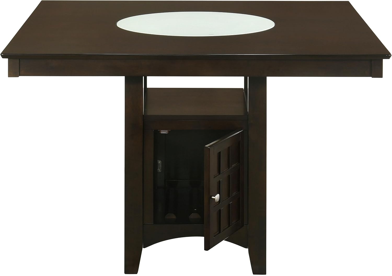 Cappuccino Wood Counter Height Dining Table with Storage
