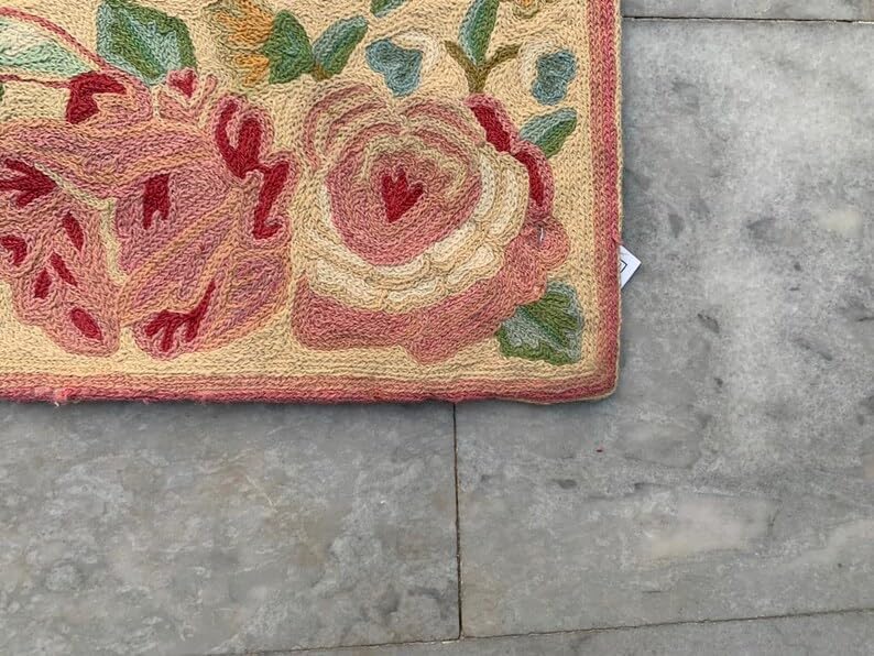 4x6 Vintage Handmade French Style Aubusson Needlepoint Rug – Home Decor Carpet – 175 × 123 cm
