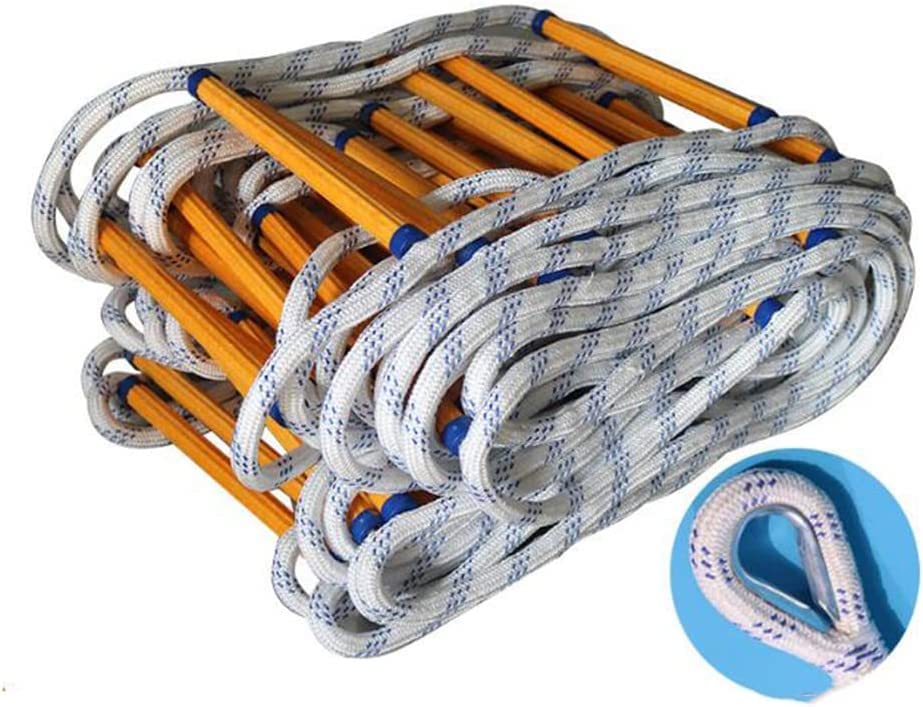 Escalera de Cuerda, escaleras de Escape contra Incendios Escalera de Cuerda de Escape contra Incendios de 2 a 6 Pisos Escalera de Rescate contra Incendios Resistente al Fuego Entrenamiento d