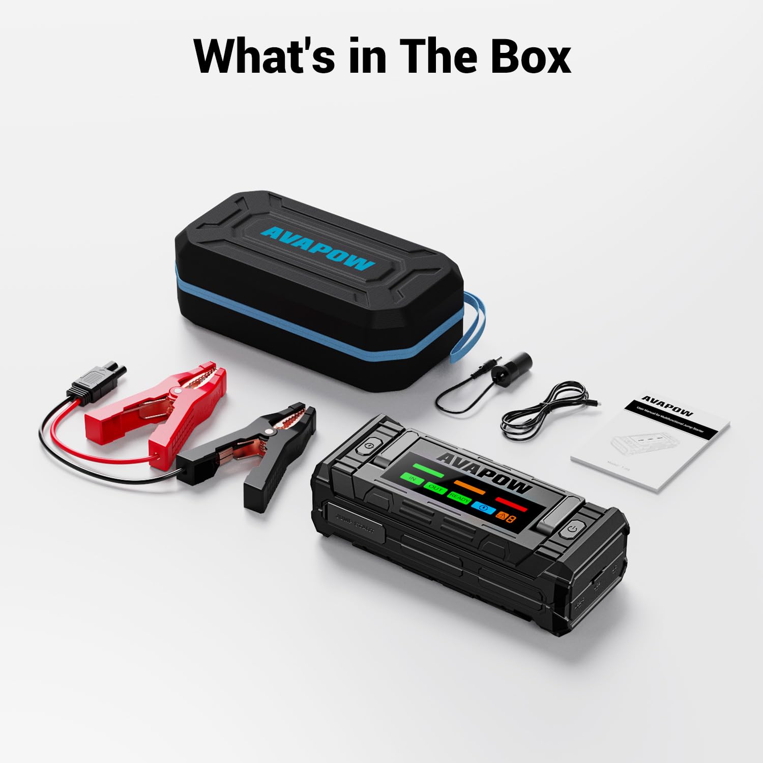AVAPOW TJ68 10000A Battery Jump Starter Portable with 4" HD Display PD 65W Dual-Way Fast Charging,12V Jump Box, Car Battery Jump Starter for All Gas & Up to All Diesel Engines