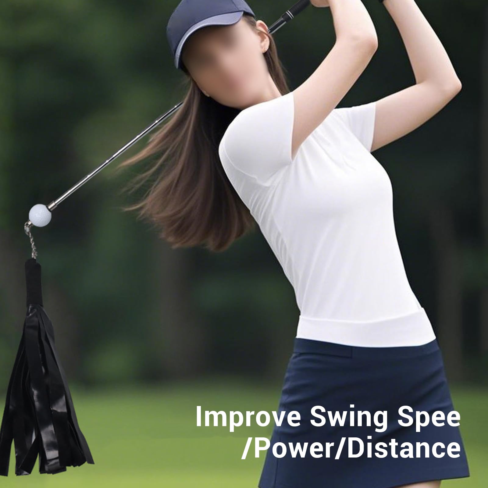 Chrees Club Swing Trainer, 38.6 pulgadas de acero inoxidable con cabeza de palo ponderada para precisión de ritmo de velocidad, para entrenamiento en interiores y exteriores