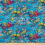Robert Kaufman Picture This Ocean Fish Sealife, Quilting Fabric by the Yard