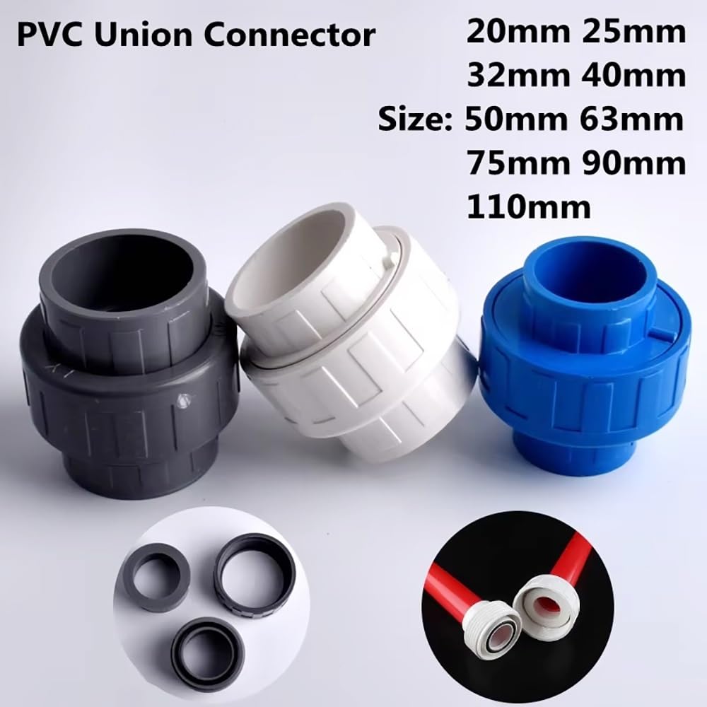Conector Recto de unión de tubería de PVC Duradero for acuarios y riego (1 Pieza) - Compatible con mangueras de 20-110 mm(Blue,110mm)