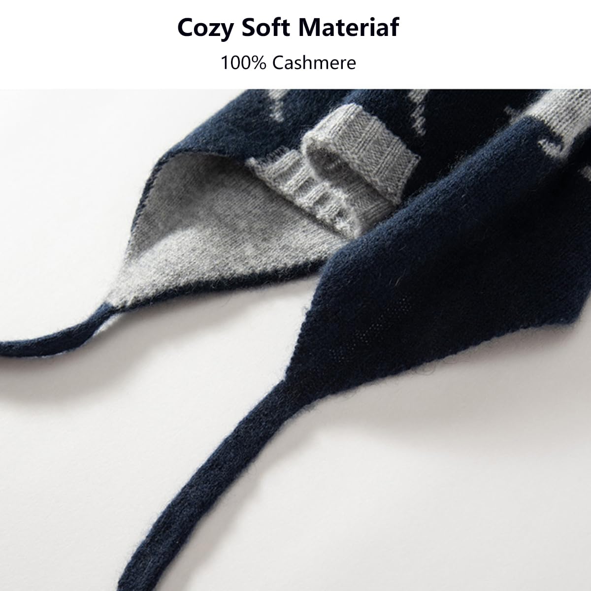 YUONNY 100% kaszmirowa dzianinowa czapka na uszy dla dzieci w wieku 3-8 lat dzieci chłopcy dziewczęta zimowa miękka ciepła dzianinowa czapka beanie z pomponem, prezent