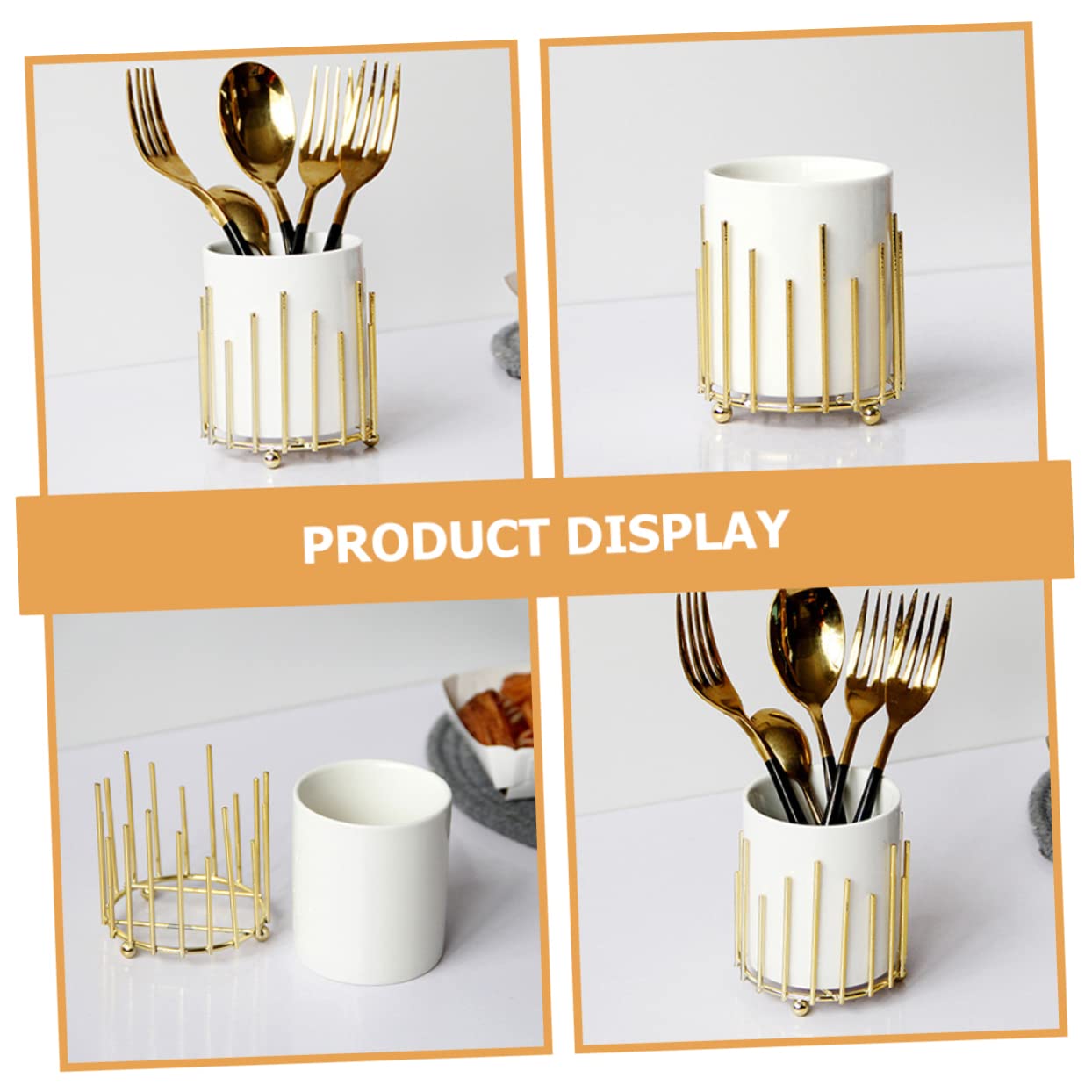 ABOOFAN Ceramic Cutlery Holder Elegant Utensil Container for Kitchen Counter and Chopstick Stand Practical Storage for Decor Finish