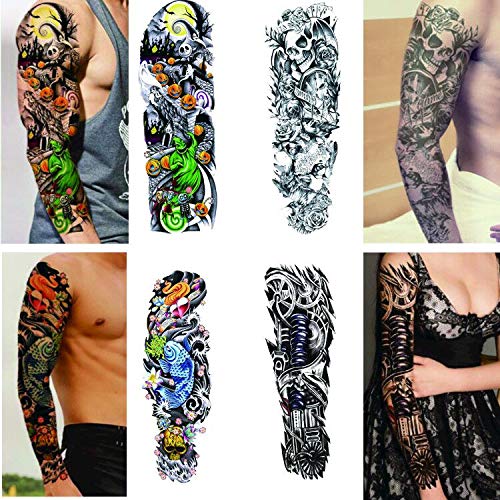 Full Arm Temporary Tattoos 20 Sheets,Waterproof Removable Tattoo Arm Sleeves Extra Large Tattoos Body Stickers for Adults Men Women Kids
