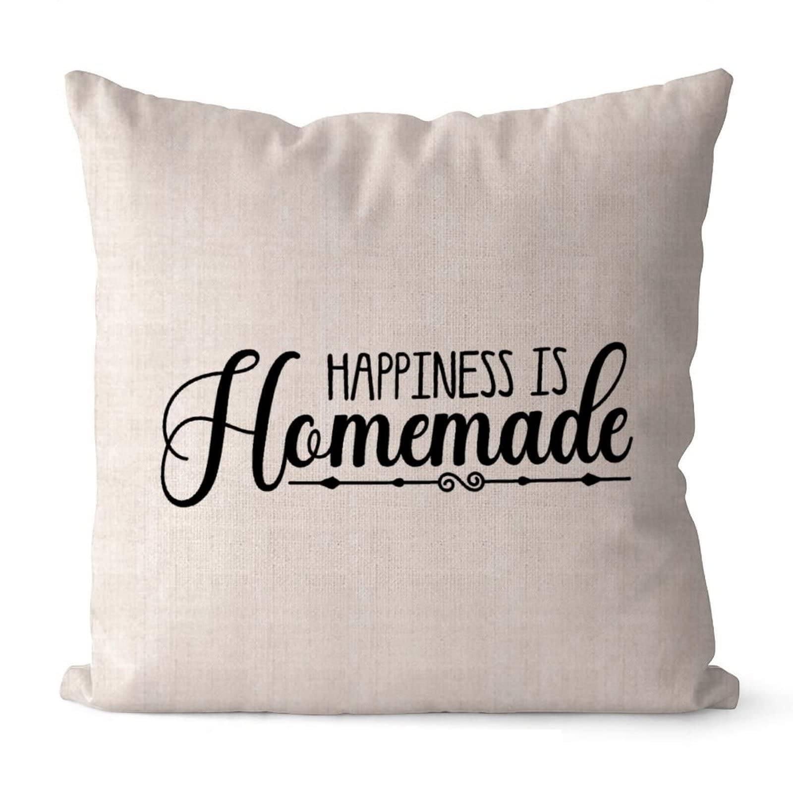 Farmhouse Pillow Covers 18x18 Inch - 'It's So Good To Be Home' Cotton Linen Decor