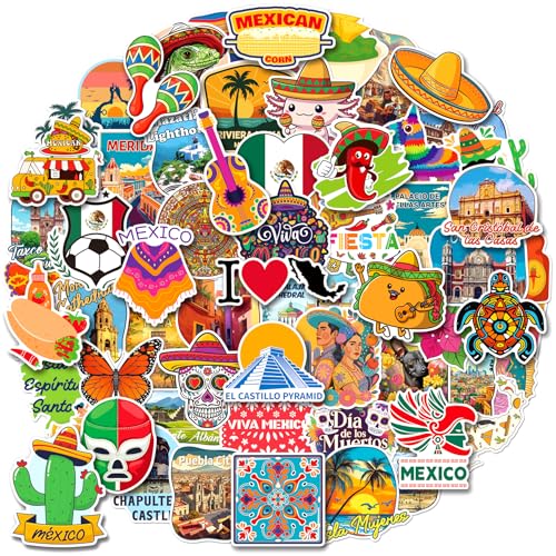 100PCS Mexico Stickers Waterproof Mexican Vinyl Decals