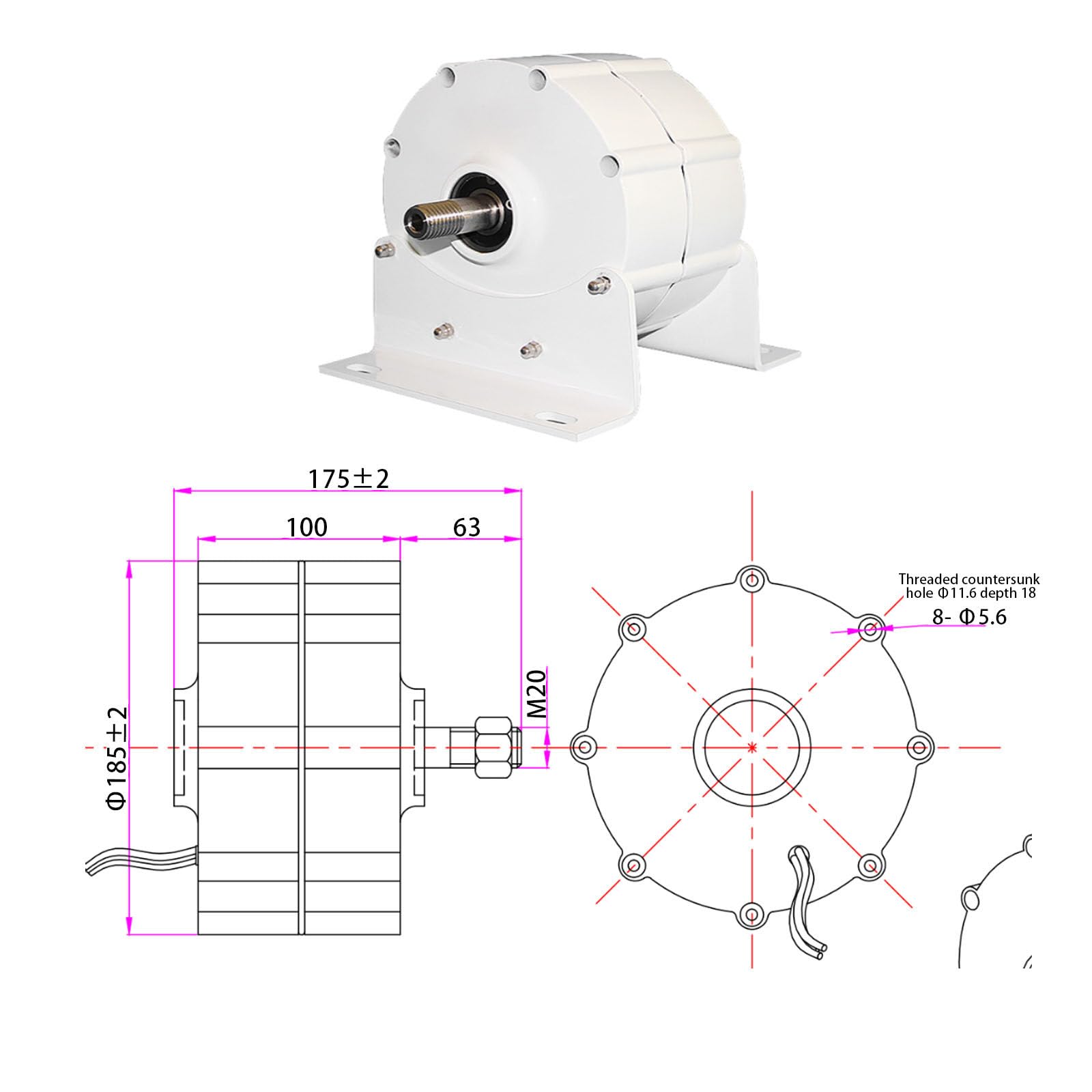 3-Fazowy Alternator, Domowy 3-Fazowy Generator PrąDu Z Magnesami TrwałYmi Z Metali Ziem Rzadkich Do Pionowych I Poziomych Turbin Wiatrowych 12V 24V 48V BiałY,800W-24V