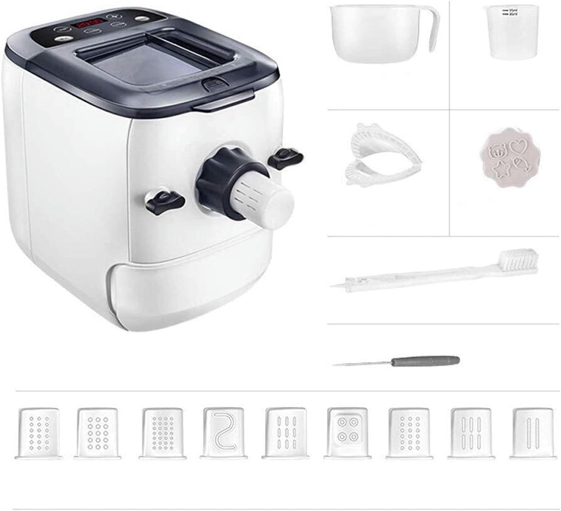 Máquina para Hacer Pasta, máquina para Hacer Pasta, máquina para Hacer Fideos, Completamente automática, máquina de prensado de Masa eléctrica para el hogar, Herramienta de Cocina para Hacer Pasta y
