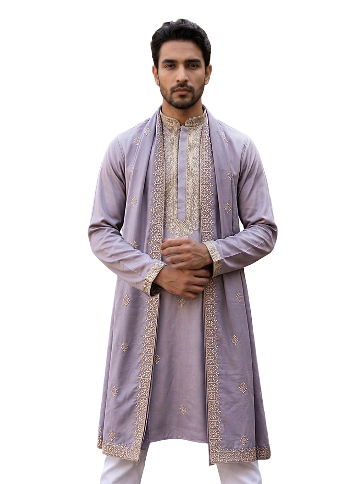 jompers Men’s Traditional Thread Embroidered Kurta & Dupatta-picture-21