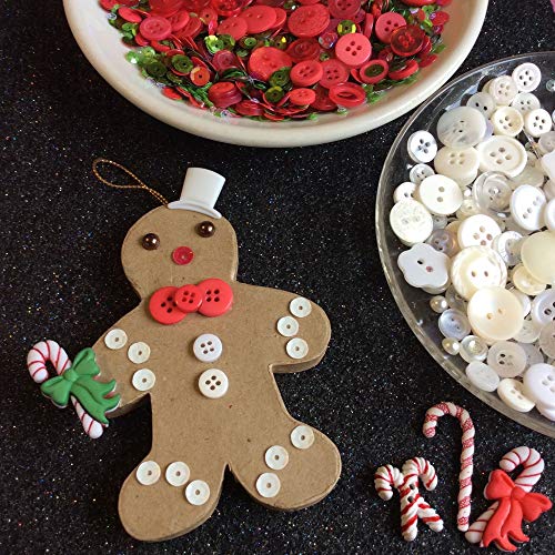 Buttons Galore Candy Cane Lane, Acrylic, Multi-Colour, 0.5 X 2 X 2 Cm #TOP2