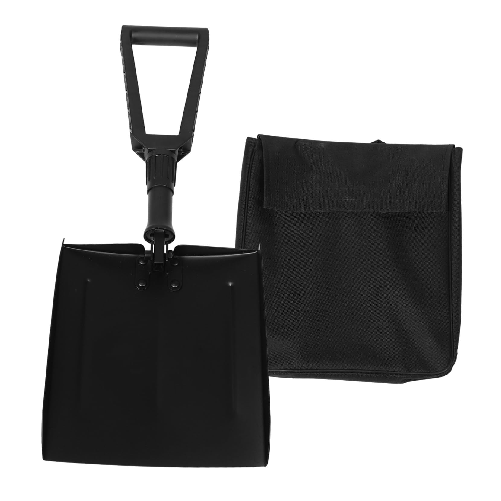 Vaguelly Pala de Nieve Plegable de Invierno raspador de Hielo de Nieve Cepillo de Nieve raspador de Hielo para Coche empujador de Nieve Mango de Hierro rociado Black